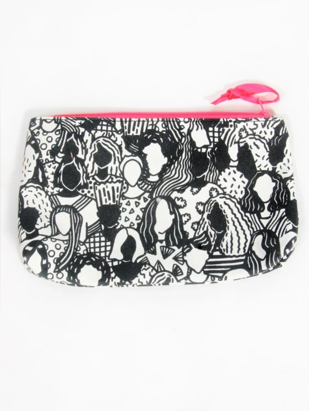 Ipsy Makeup Cosmetic Bag Black White Women Empowerment Print Zipper Pouch